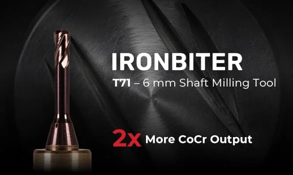 Ironbiter (T71): Ferramenta de Fresagem CoCr de Alta Velocidade com Revestimento TINox