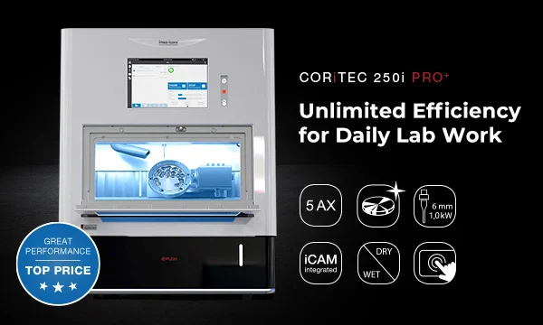 CORiTEC 250i PRO+: Machine de fraisage à 5 axes haute performance pour laboratoires dentaires
