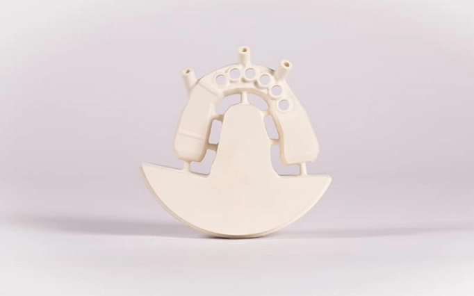 Detailed view of a dental template for implants