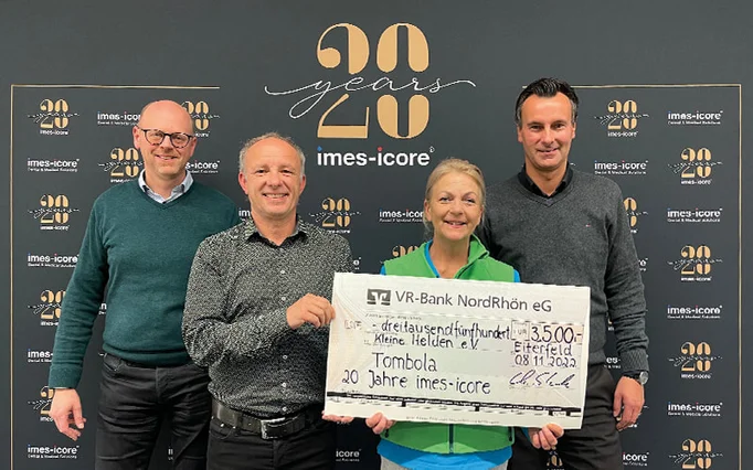 imes-icore、創立20周年を記念し小児ホスピス「Kleine Helden」に3,500ユーロを寄付