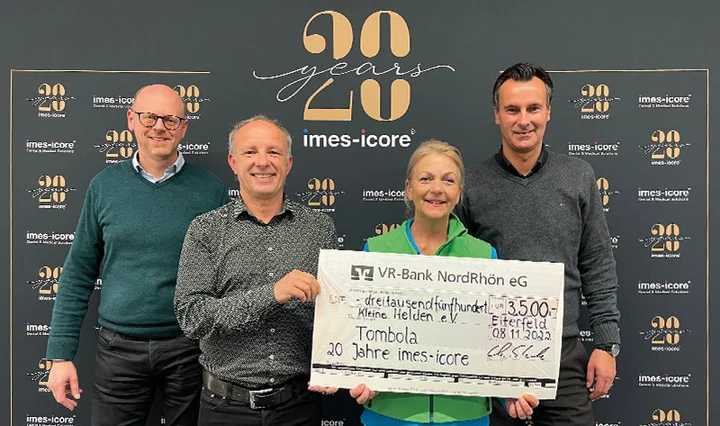 imes-icore、創立20周年を記念し小児ホスピス「Kleine Helden」に3,500ユーロを寄付