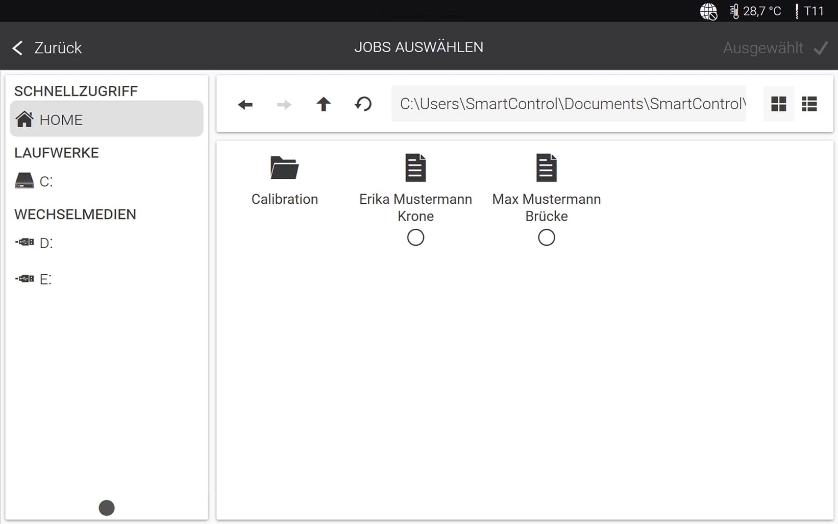 CORiTEC 150i - SmartControl - Jobsliste