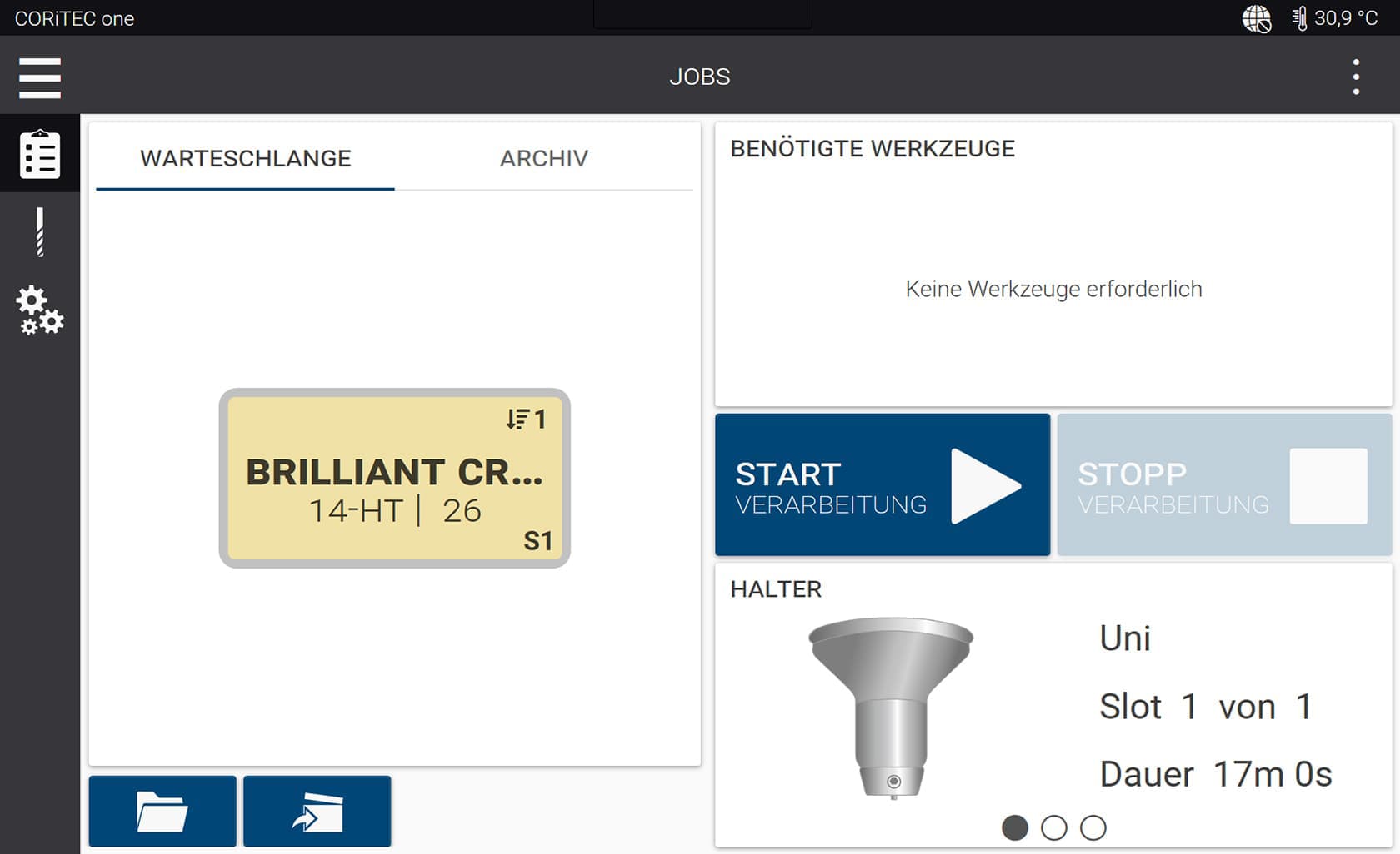 CORiTEC one - SmartControl - Übersicht