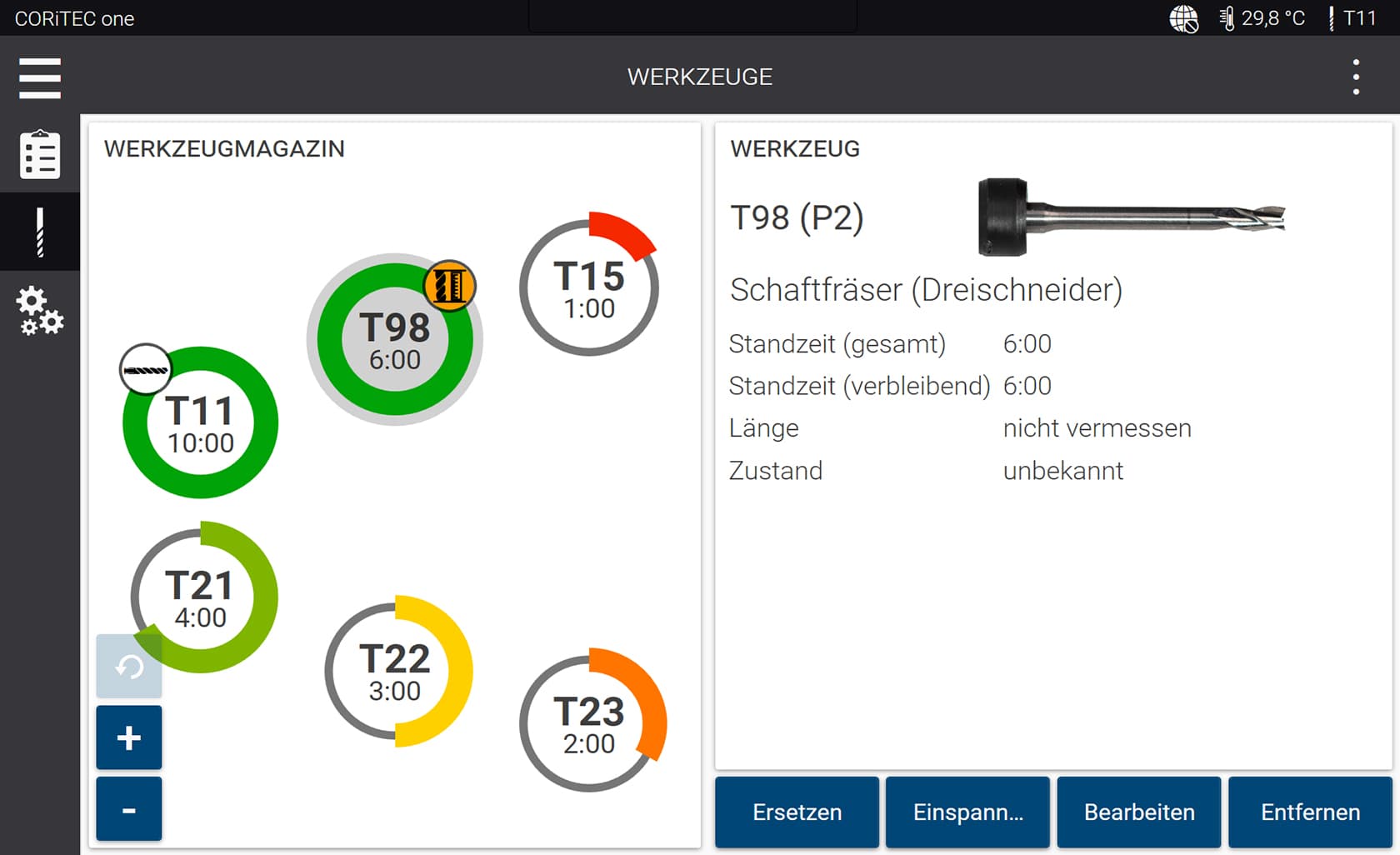 CORiTEC one - SmartControl - Werkzeuge