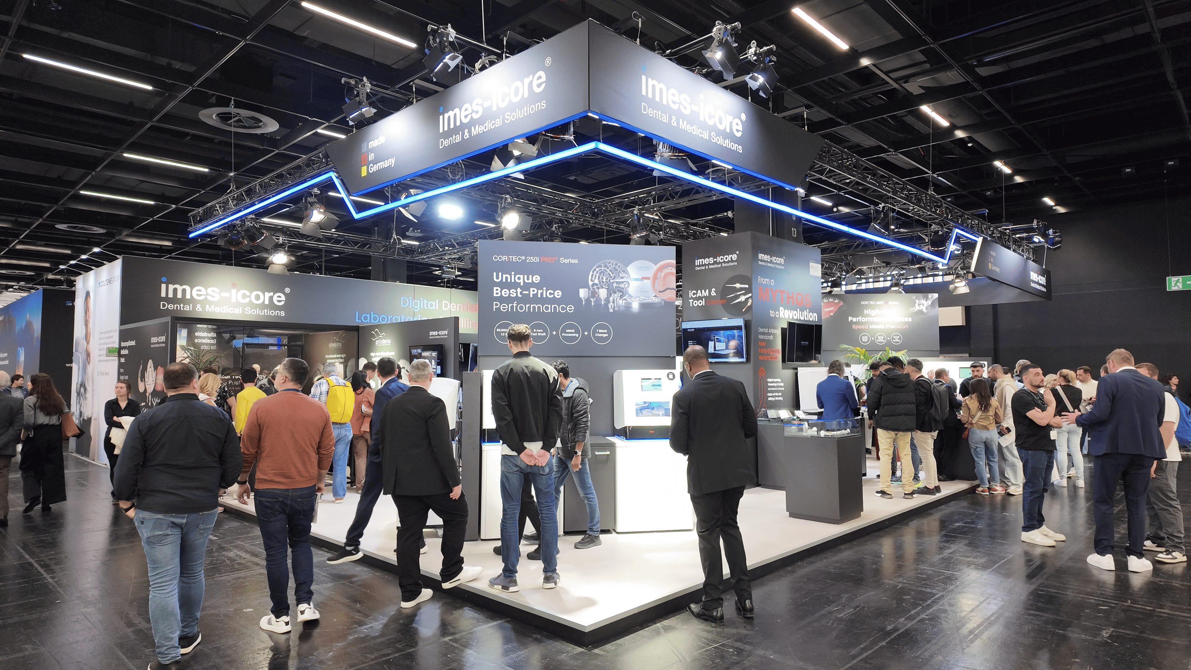 Der Stand von imes-icore überzeugte durch ein ansprechendes Design und war durchweg gut besucht